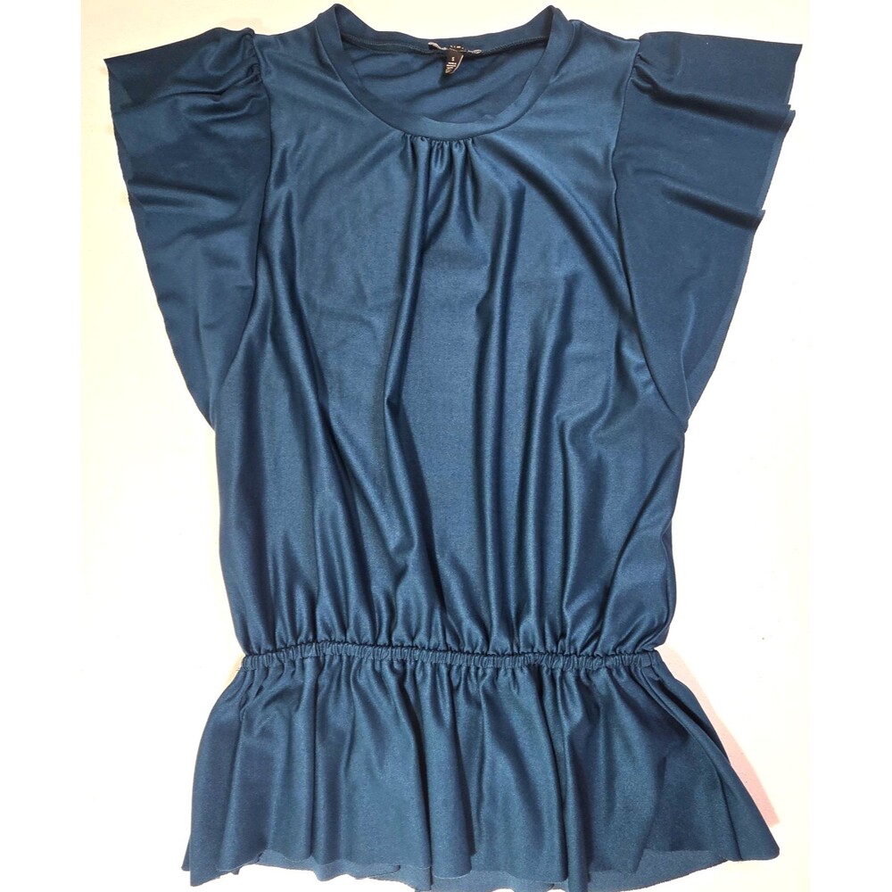 The Limited Womens Drop Waist Blouse Flutter Sleeve Pleated SZ Small